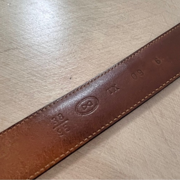 Trafalger Premiero Burnished Java Lizard Black Leather Dress Belt Men's 38 - Picture 7 of 9